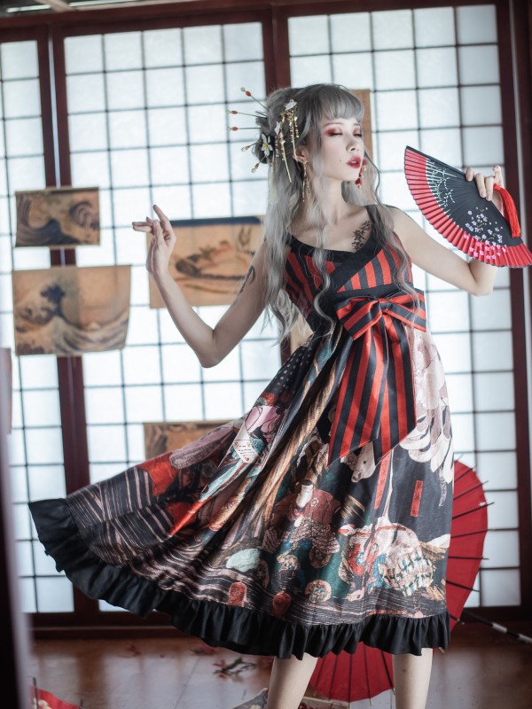 Takiyasha the Witch and the Skeleton Spectre Cross Collar Japanese Style  Jumperskirt